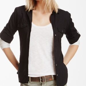 James Perse Black Button Down Shirt